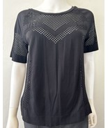 Varley Johnston Top Shirt Black Seamless Breathable Activewear Size Medium - $43.49