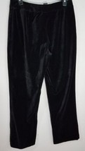 Rafaella Velvet Pants Straight Leg Black Women&#39;s Size 8 30&quot; x 30&quot; - £10.38 GBP