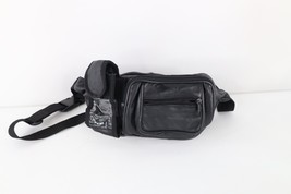 Vintage 90s Streetwear Distressed Leather Festival Fanny Pack Waist Bag ... - $34.60
