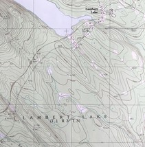 Map Lambert Lake Maine NB USGS 1988 Topographic Geo 1:24000 27x22&quot; TOPO16 - £35.96 GBP