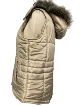Liz Claiborne Tan Puffer Vest with Removable Hood, Women's Size S - $12.34