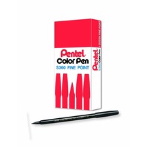 Arts Color Pen, Black, Box Of 12 (S360-T101) - £16.70 GBP