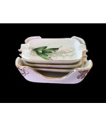 Vintage victoria ceramics ashtray set in holder Made in japan - $15.59