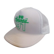 Hawaii 91 Hawiian Headwear Trucker Hat Adjustable White Snapback Ball Cap 1991 - £10.58 GBP