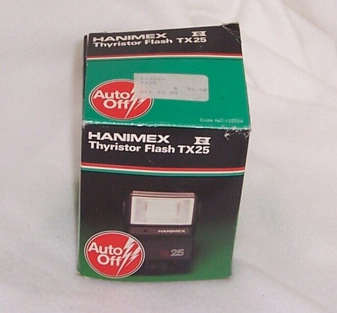 Discontinued Hanimex TX 25 Auto ON/OFF Flash with box, cord and book - $6.88