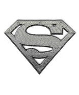 Superman S Die-Cut Metal Chest Logo in Silver Embroidered Patch NEW UNUS... - $7.84