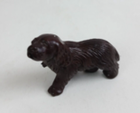 Vintage Brown Miniature Dog  1&quot; x 1.25&quot; Toy Figure - $3.87