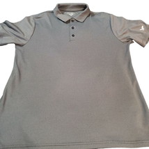 Golf America Mens Medium Gray Black Polyester Short Sleeve Polo Shirt M - $17.10