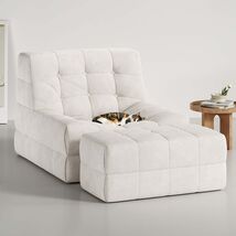 Oversized Memory Foam Bean Bag Chair for Adults w/ Ottoman - $155.99