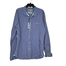 The Fresh Brand Shirt Size 2XL Blue Flip Cuff Button Front Long Sleeve Mens - £13.69 GBP