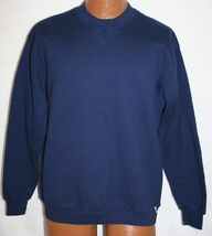 Vintage 80s RUSSELL ATHLETIC Dark Blue Blank 50/50 SWEATSHIRT L Vtg MADE... - $24.74