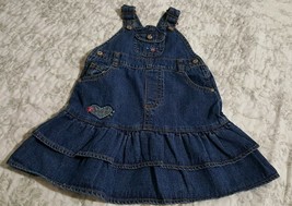 OshKosh B’Gosh Girls Toddlers Infants Size 24 Months 2T Denim Overall Jean Dress - £6.88 GBP