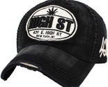 420 High Street Marijuana Pot Weed THC Distressed Solid Black Dad Hat by... - £15.17 GBP