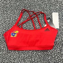 Kansas Jayhawks Sports Bra Youth Small Red Adidas Crisscross Strap New S - $18.88