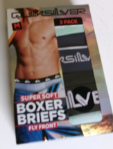 Three QuickSilver boxer briefs Size Medium Fly Front  Black and Green - $17.77