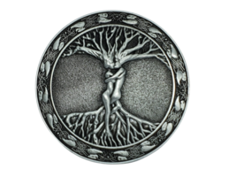 Belt Buckle Tree Of Life Odins Askr &amp; Embla For 40mm Belt Pagan Norse Viking Uk - £22.26 GBP