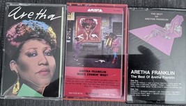 Aretha Franklin Cassette Lot Of 3 &quot;Aretha&quot; &quot;Who&#39;s Zoomin Who&quot; &amp; &quot;best Of” - £9.00 GBP