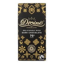 Case of 12 Divine Chocolate 70% Dark Chocolate Bar 3 Oz - $39.59