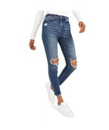 Vanilla Star Juniors 9 Dark Wash High Rise Distressed Denim Jeans PREOWN... - $26.98 CAD