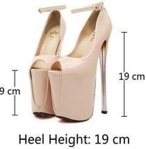 SDTRFT Crossdresser Summer Platforms Sandals 22 19 16cm thin high heels sexy Pee - £72.57 GBP