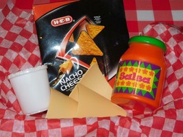 Faux Food Nacho Cheese Tortilla Chips Salsa Corn Dip Baskt Mexican Play ... - $18.80