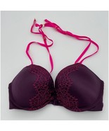 Victoria&#39;s Secret Plunge Padded Strappy Purple Lace Underwire Bra Women&#39;... - £15.34 GBP