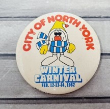 City of North York Winter Carnival Pinback Button 1982 Nork Snowball VTG Toronto - $5.74