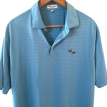 Peter Millar Summer Comfort Bay Hill Polo Mens L Blue Golf Outdoors Preppy Beach - $28.05