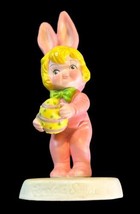 Vintage Easter Figurine Blonde Girl in Pink Bunny Suit Campbells Kids So... - £8.92 GBP