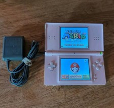 Nintendo DS Lite Console Super Mario 64 Bundle w/ Charger Coral Pink Tested - $58.04