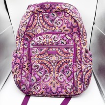 Vera Bradley Large Campus Backpack Pink Purple Paisley Schoolbag Laptop - $368.38 MXN