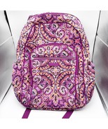 Vera Bradley Large Campus Backpack Pink Purple Paisley Schoolbag Laptop - $368.02 MXN