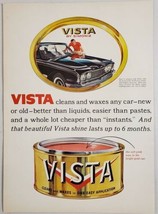1960 Print Ad Vista Car Wax by Simoniz Man Polishes 1960 Ford - $18.53