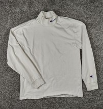 Vintage Champion Shirt Adult Medium White Reverse Weave Mock Neck Neck L... - $9.99