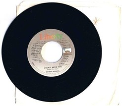 Kenny Rogers I Don&#39;t Need You 45 rpm Record B Without You In My Life Liberty - £3.98 GBP