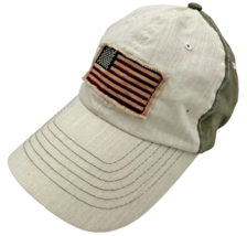 Dorfman Pacific American Flag Patch white gray strapback adjustable hat ... - $232.74 MXN