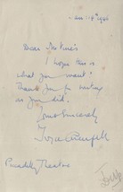 Joyce Grenfell Of Alfred Hitchcock Film Old Hand Signed Theatre Letter - £19.95 GBP