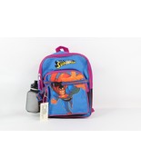 NOS Vtg 90s Superman Spell Out Mini Backpack Book Bag w Water Bottle Kid... - $49.45