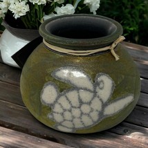 Sea Turtle Jeremy Diller Raku Art Pottery Vase Marine Dream Shades Of Metallics - £17.71 GBP