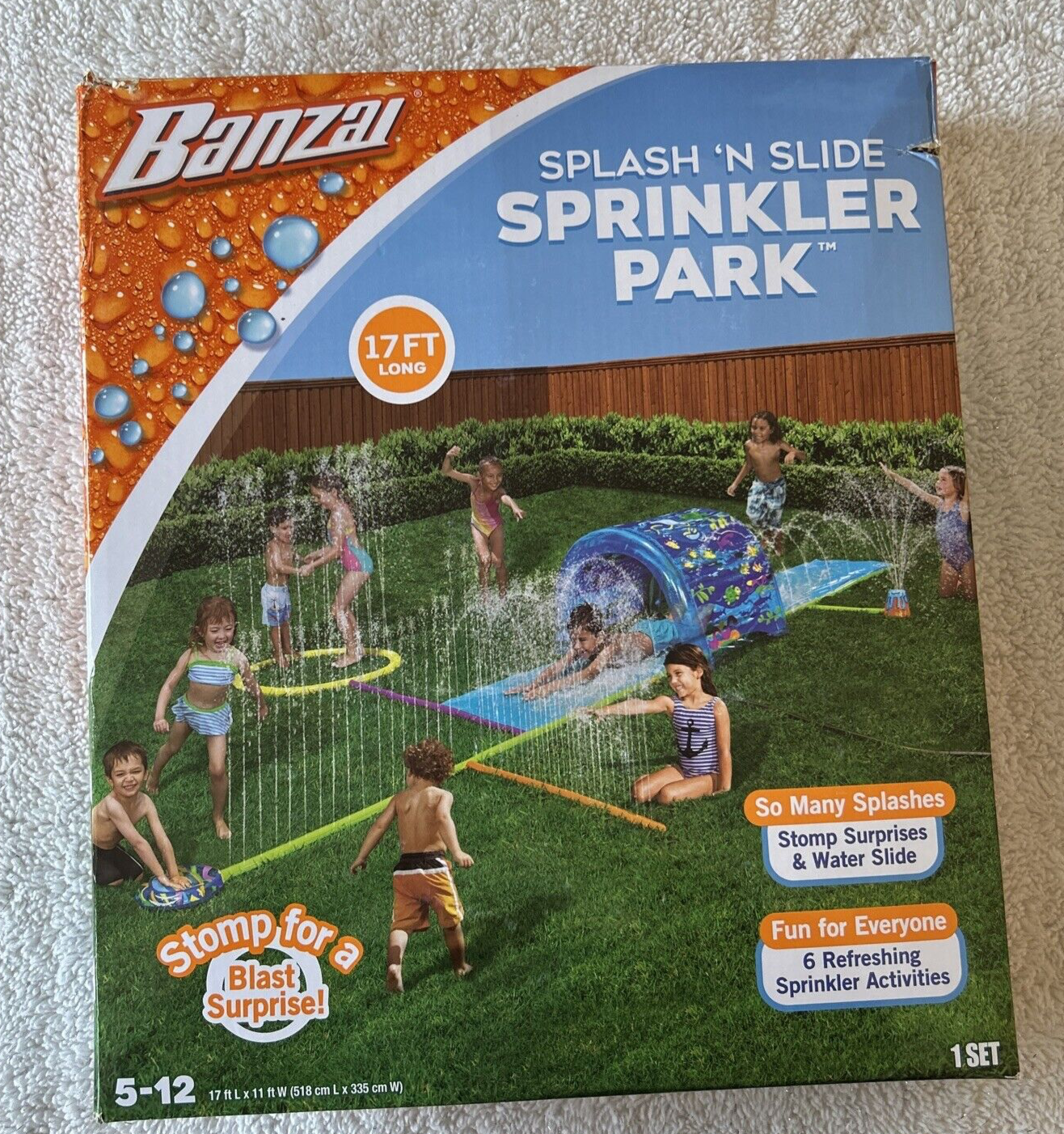 BANZAI Splash &#39;n&#39; Slide Sprinkler Fun Refreshing Sprinkler Activities-NEW! - $17.99