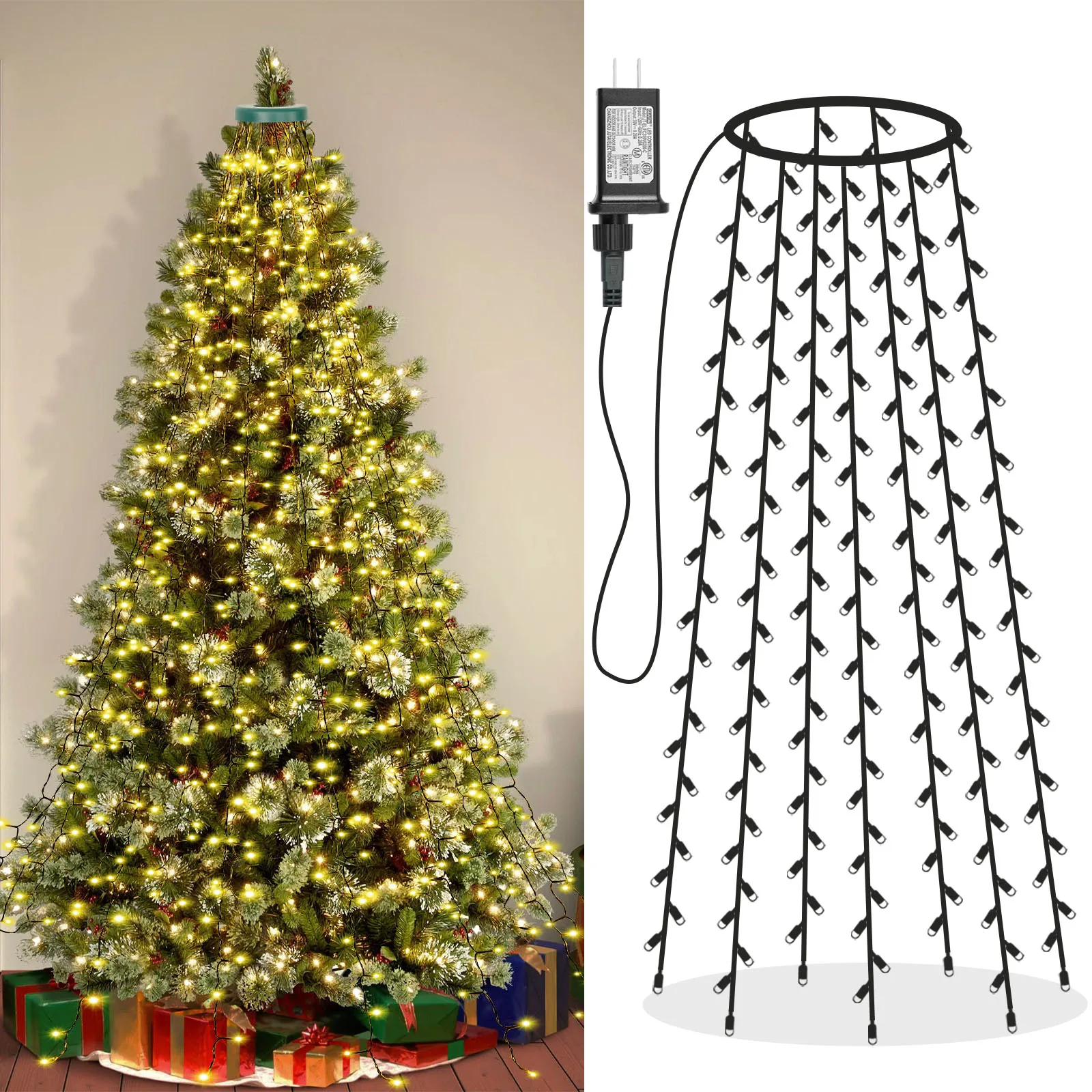 2M  Memory LED Curtain Waterfall Fairy Lights Timer Christmas Tree Twinkle  Topp - £81.93 GBP