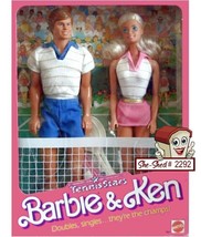 Barbie and Ken Tennis Stars Gift Set 7801 Mattel Vintage 1988 Barbie Ten... - £79.45 GBP