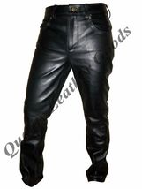 MENS LEATHER LEDER JEANS THIGH FIT LUXURY PANTS TROUSERS M/32 CUIR CLASS... - $85.79