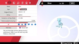 Ultra Shiny 6IV Faraway Island Timid Mew Pokemon Sword/Shield - $2.81