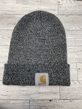 Carhartt Logo Beanie Unisex Warm Winter Knit Cuffed Hat Gray - £7.88 GBP