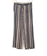 New Old Navy Linen Blend Striped Wide Leg Drawstring Casual Pants Womens... - $14.85