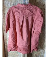 Vtg Gap Mens Medium Blank Linen Weave Collared Long Sleeve Button Shirt ... - $15.84