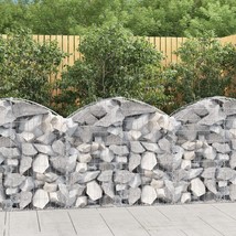 vidaXL Silver Galvanized Iron Gabion Plant Stand, Medium Size, Decorative Home - €120,55 EUR