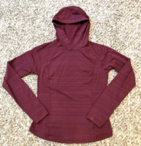 Fila Sport Training Hoodie Womens Medium Maroon Active Stretch Pullover Kangaroo - £14.41 GBP