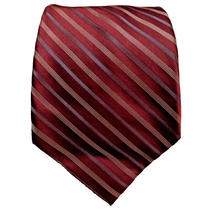 Calvin Klein 100% Silk Men’s Neck Tie Red Burgundy Gold Multi Striped - €10,14 EUR